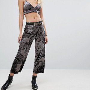 Velvet Embroidered Trousers